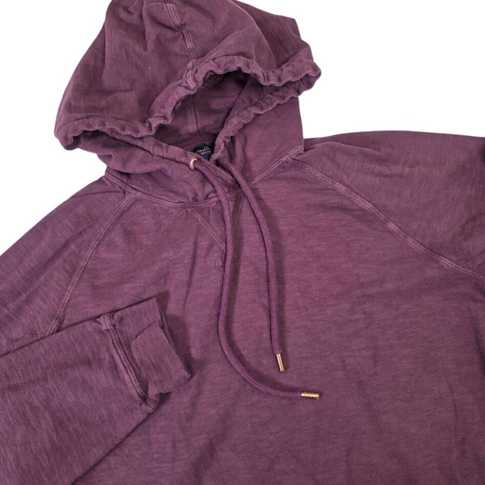 Good Man Brand Men's L Slub Knit Pullover Hoodie Purple Raglan Sleeve Sweatshirt